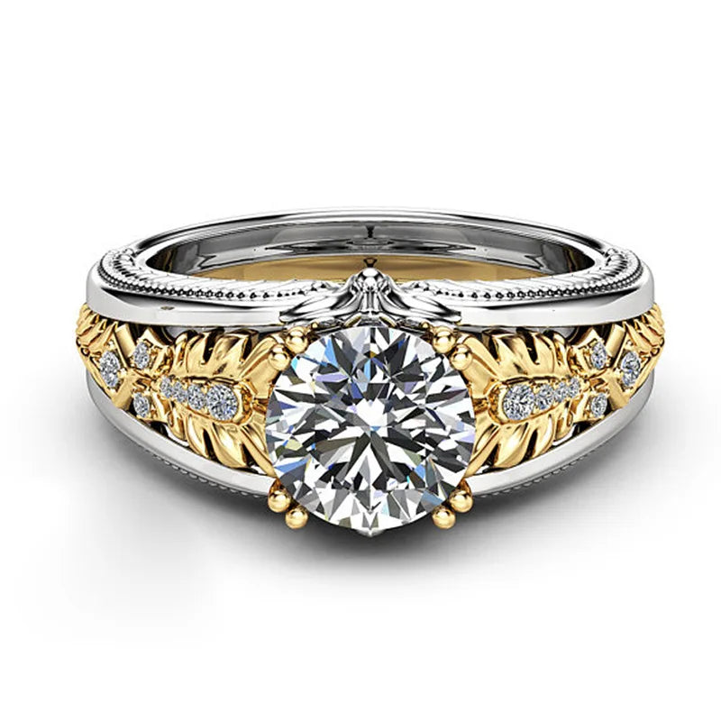 Bague de mariage en diamant Vintage pour femmes, bague en or blanc 18 carats, pierres précieuses, topaze pure