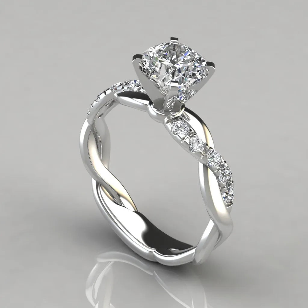 Bagues en diamant pour femmes, or jaune 14K