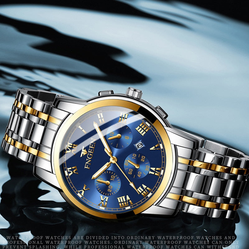 Montre de Luxe en Acier Inoxydable pour Homme et Femme, à Quartz