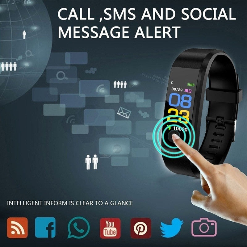 Bracelet intelligent de sport Bluetooth étanche fréquence cardiaque oxygène sanguin adulte tension artérielle Bracelet électronique surveillance