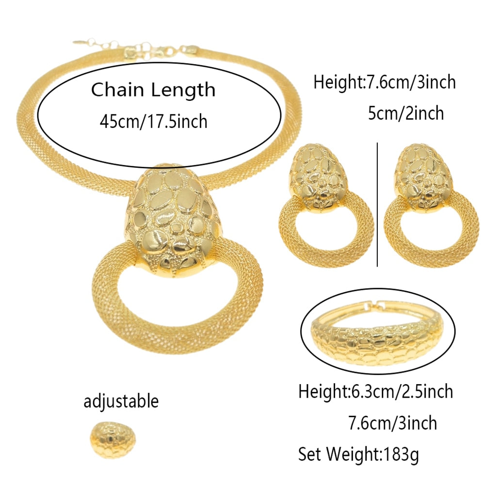 Collier plaqué or Dubai pour femme, ensemble de bijoux, pendentif simple