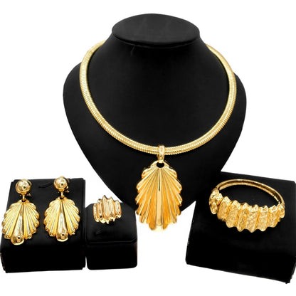 Collier plaqué or Dubai pour femme, ensemble de bijoux, pendentif simple