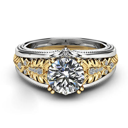 Bague de mariage en diamant Vintage pour femmes, bague en or blanc 18 carats, pierres précieuses, topaze pure