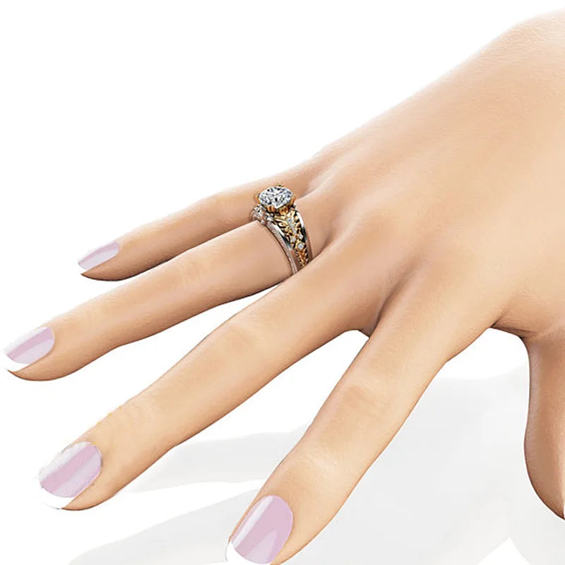Bague de mariage en diamant Vintage pour femmes, bague en or blanc 18 carats, pierres précieuses, topaze pure
