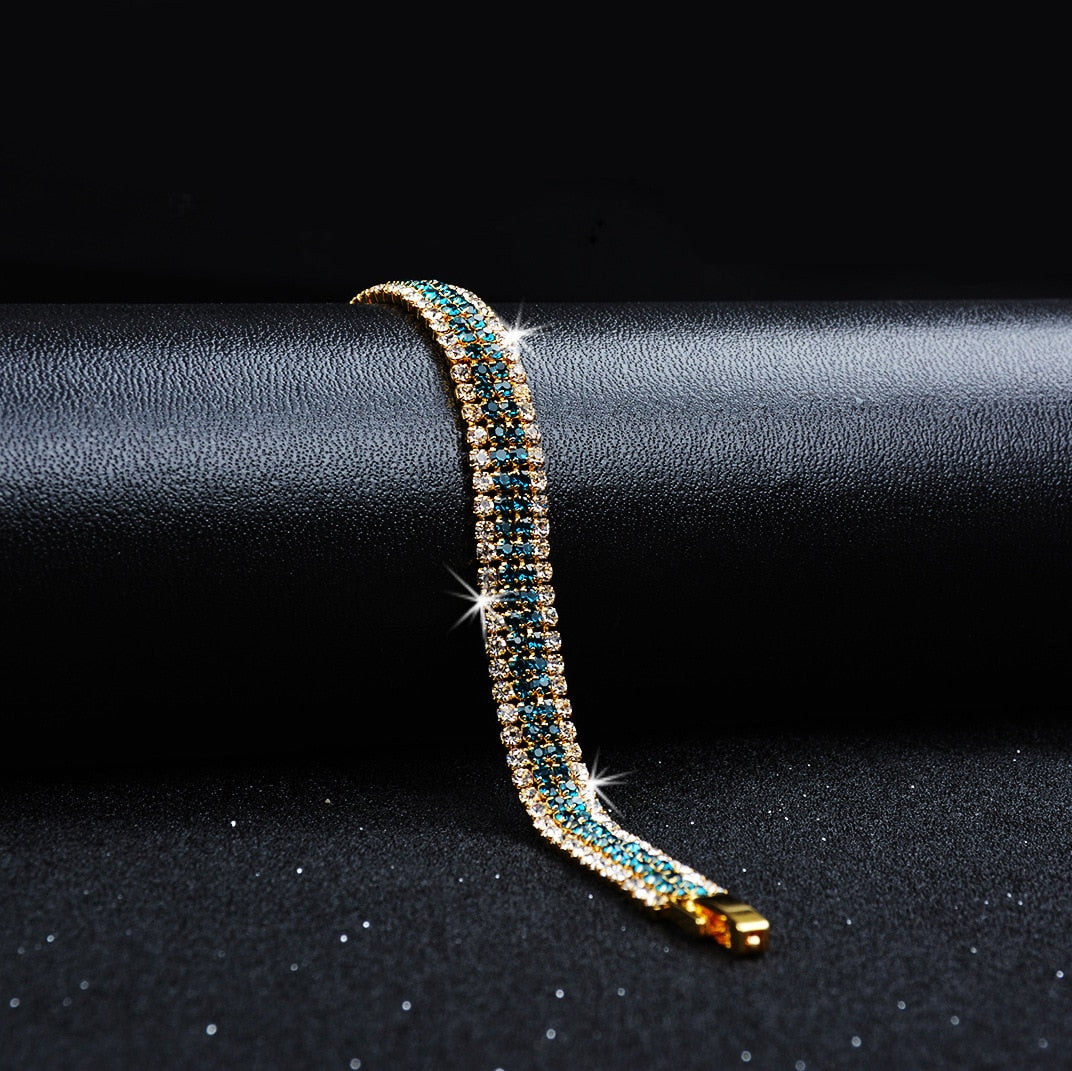DIWENFU-Bracelets émeraude en or 18 carats pour femme, véritable argent regardé 925, topaze rouge, pierre précieuse, bijoux pour fille