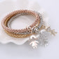 ZOSHI-Bracelets à breloques coeur d'amour en cristal pour femme, plaqué or, théâtre l, bracelets pendentif éléphant, ensemble de bijoux de fête, ensemble de 3 pièces