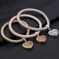 ZOSHI-Bracelets à breloques coeur d'amour en cristal pour femme, plaqué or, théâtre l, bracelets pendentif éléphant, ensemble de bijoux de fête, ensemble de 3 pièces