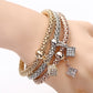 ZOSHI-Bracelets à breloques coeur d'amour en cristal pour femme, plaqué or, théâtre l, bracelets pendentif éléphant, ensemble de bijoux de fête, ensemble de 3 pièces