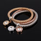 ZOSHI-Bracelets à breloques coeur d'amour en cristal pour femme, plaqué or, théâtre l, bracelets pendentif éléphant, ensemble de bijoux de fête, ensemble de 3 pièces