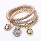 ZOSHI-Bracelets à breloques coeur d'amour en cristal pour femme, plaqué or, théâtre l, bracelets pendentif éléphant, ensemble de bijoux de fête, ensemble de 3 pièces