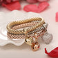 ZOSHI-Bracelets à breloques coeur d'amour en cristal pour femme, plaqué or, théâtre l, bracelets pendentif éléphant, ensemble de bijoux de fête, ensemble de 3 pièces
