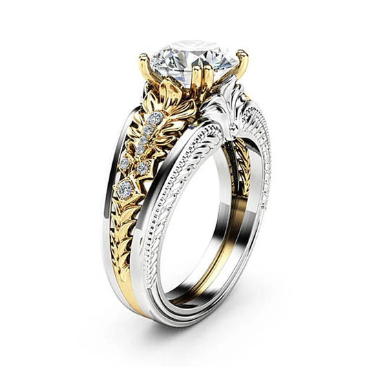 Bague de mariage en diamant Vintage pour femmes, bague en or blanc 18 carats, pierres précieuses, topaze pure