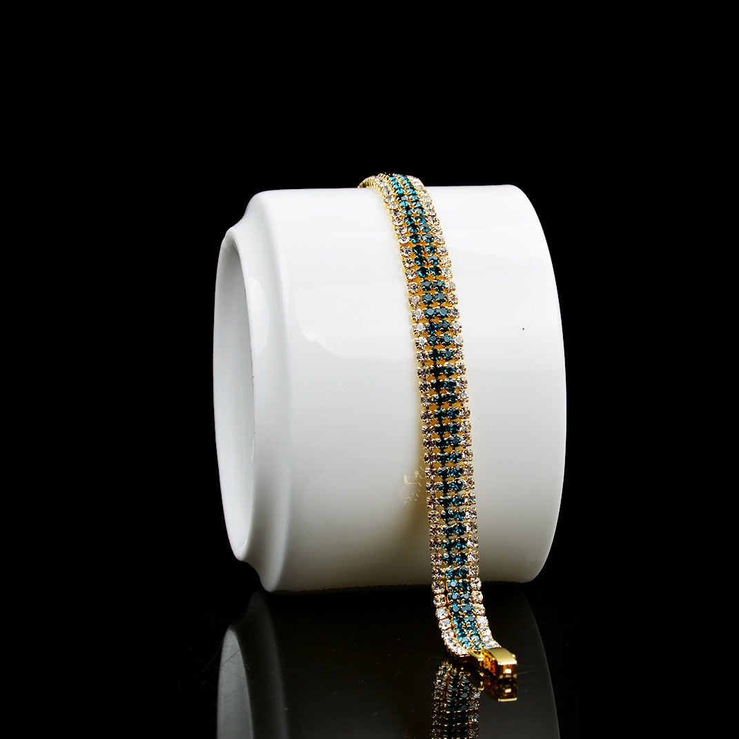 DIWENFU-Bracelets émeraude en or 18 carats pour femme, véritable argent regardé 925, topaze rouge, pierre précieuse, bijoux pour fille