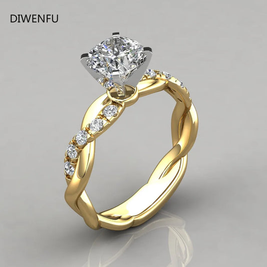 Bagues en diamant pour femmes, or jaune 14K