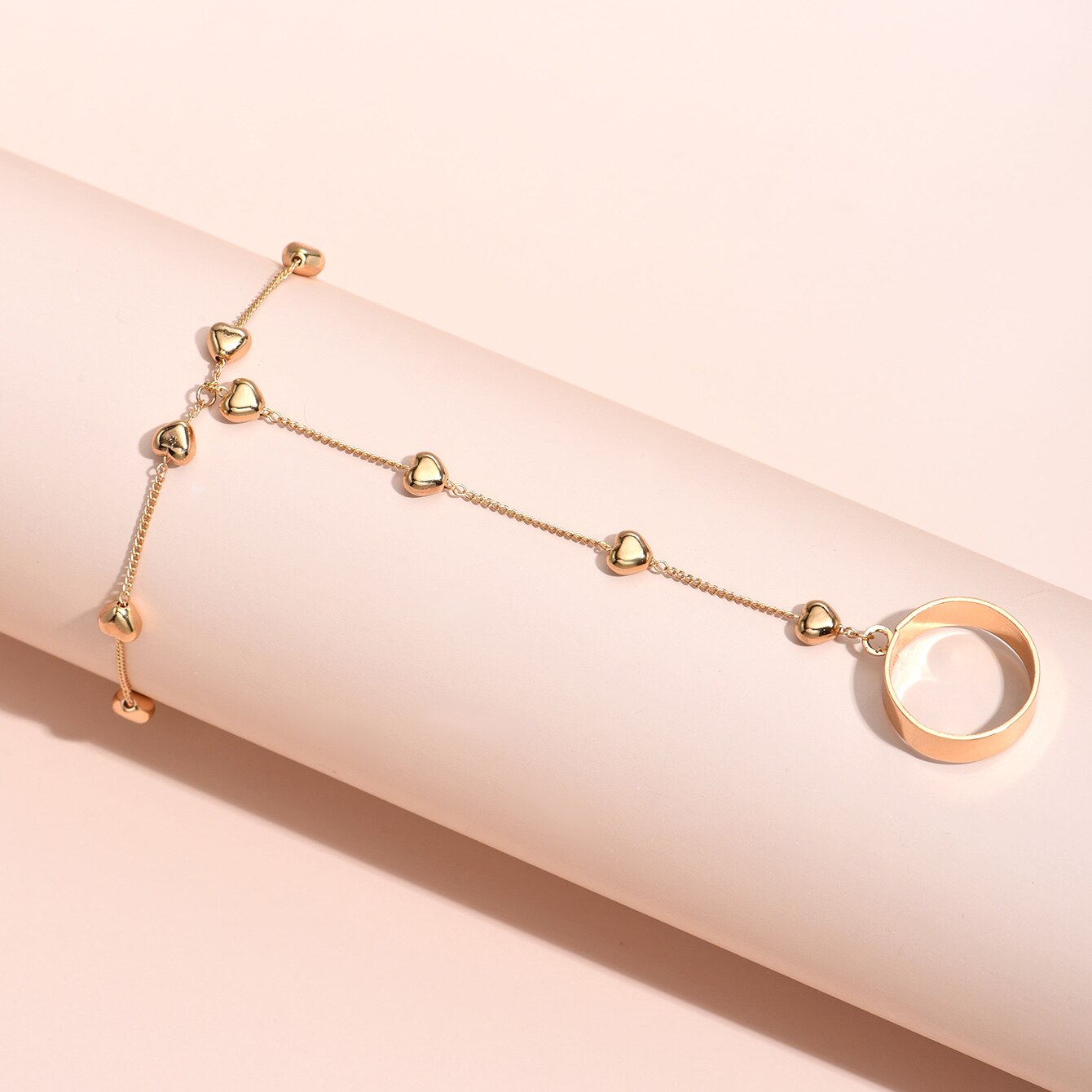 Pendentif chaîne Bracelet lien connecté plaqué or