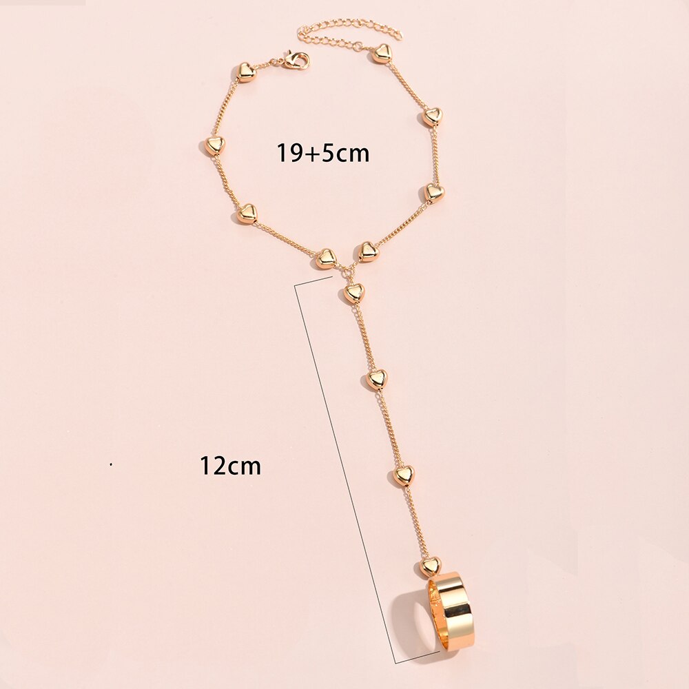 Pendentif chaîne Bracelet lien connecté plaqué or