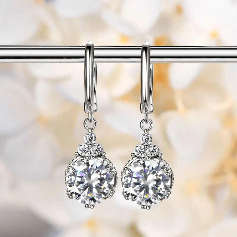 Boucles d'oreilles créoles en moissanite scintillantes RAPRGOLD pour femme