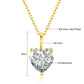 Collier en Moissanite en forme de cœur en or véritable 14K, pendentif classique pour femmes