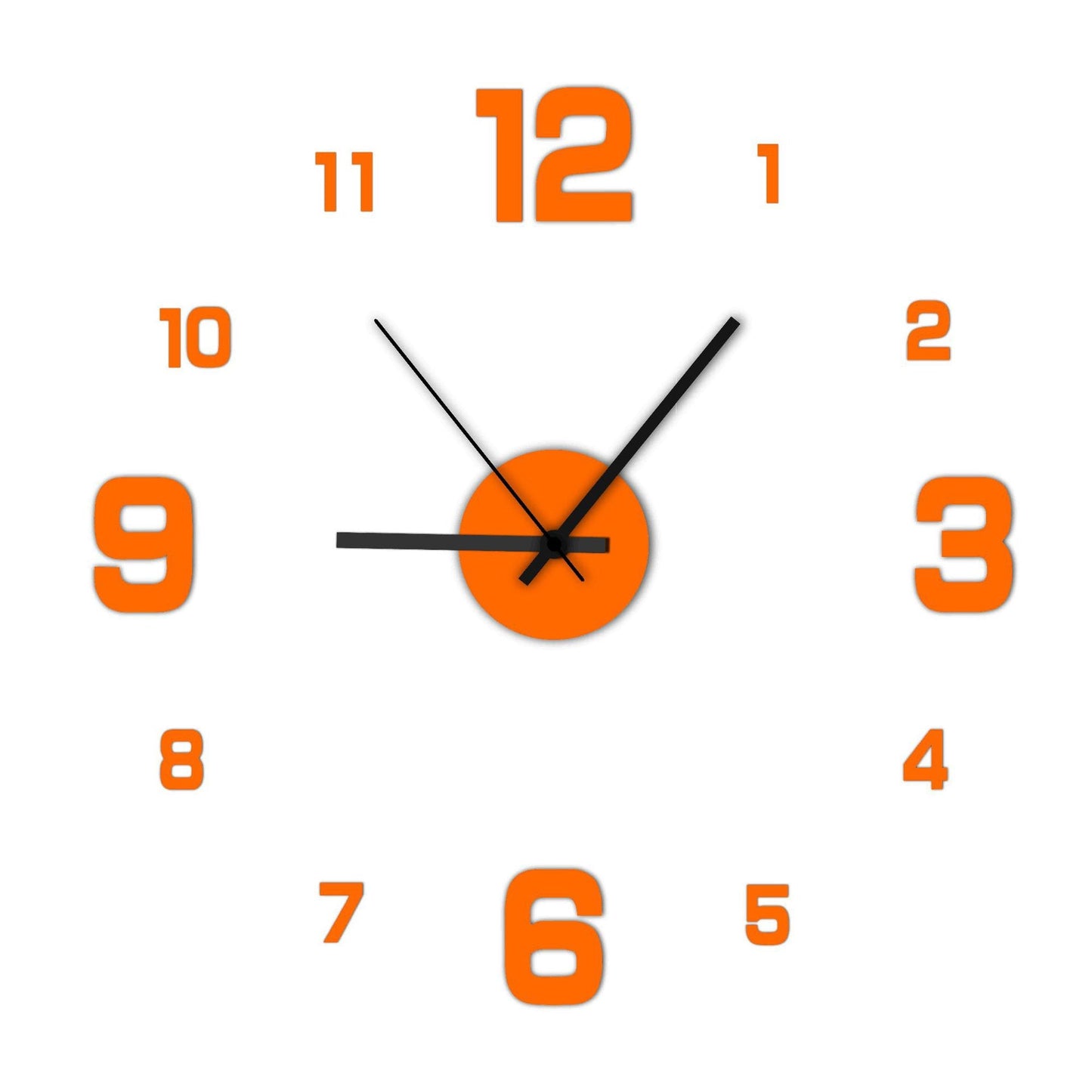 Horloge murale lumineuse 3D sans cadre, autocollants muraux, horloge silencieuse pour la maison, salon, bureau, décor de chambre à coucher