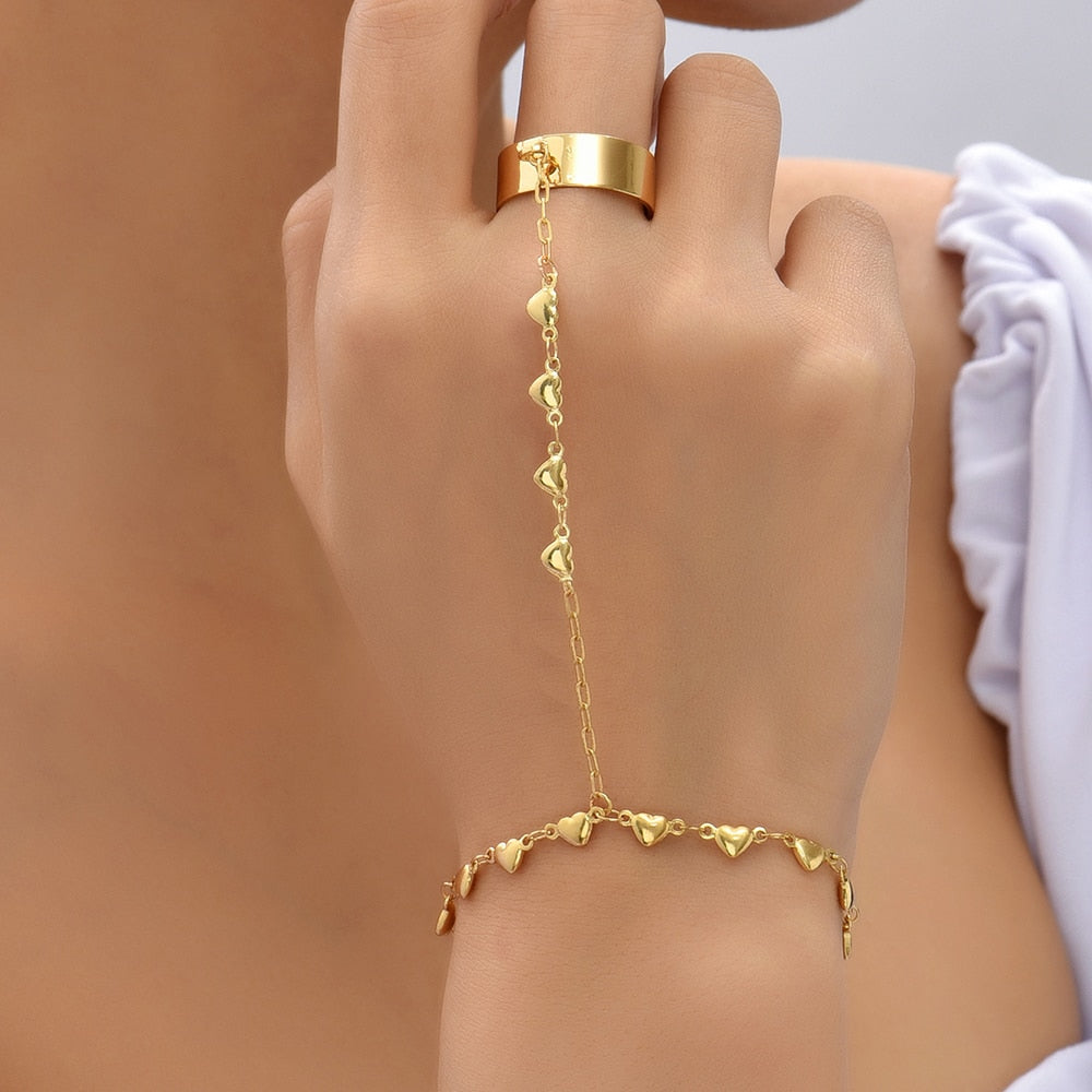 Pendentif chaîne Bracelet lien connecté plaqué or