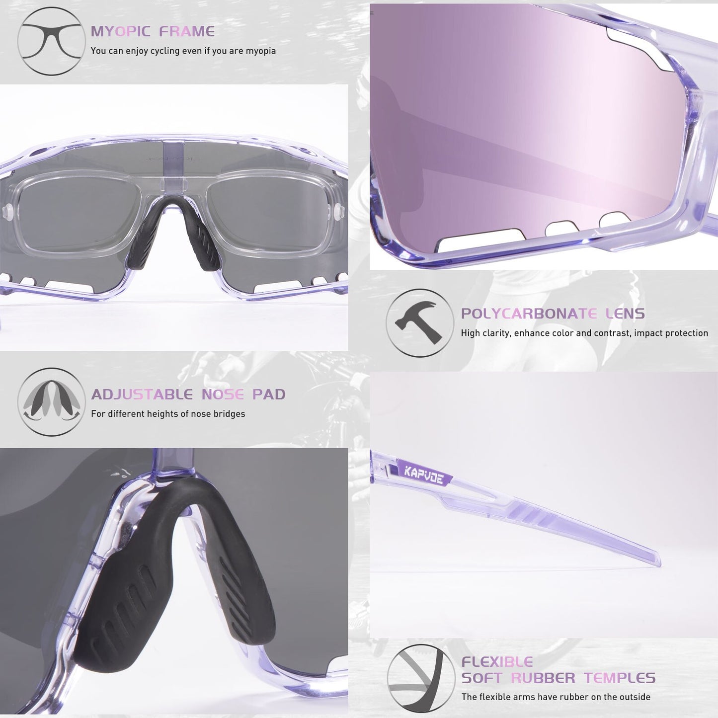 Lunettes de soleil de cyclisme polarisées pour hommes et femmes, lunettes de vélo VTT, lunettes de pêche en plein air, lunettes de vélo de route, UV400