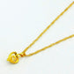 Collier en or véritable 24k en Zircon, pendentif en forme de cœur, chaîne à ondulation d'eau