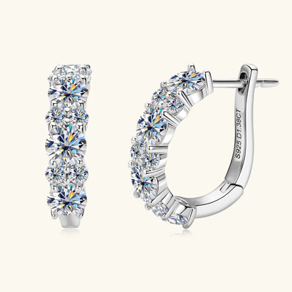 Boucles d'oreilles créoles en forme de U certifiées RAPRGOLD GRA pour femmes