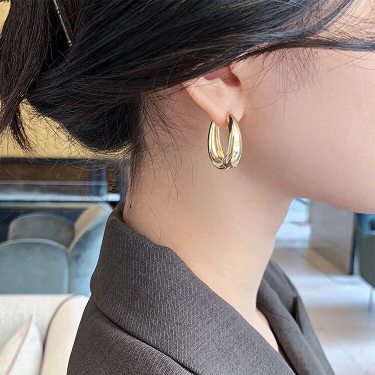Boucles d'oreilles en or véritable plaqué or 14K, accessoires pour le travail quotidien des femmes