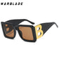 WarBLade-Lunettes de soleil rectangulaires rétro pour hommes et femmes, lunettes de soleil carrées, la lettre B, la mode, la tendance de luxe, 2022