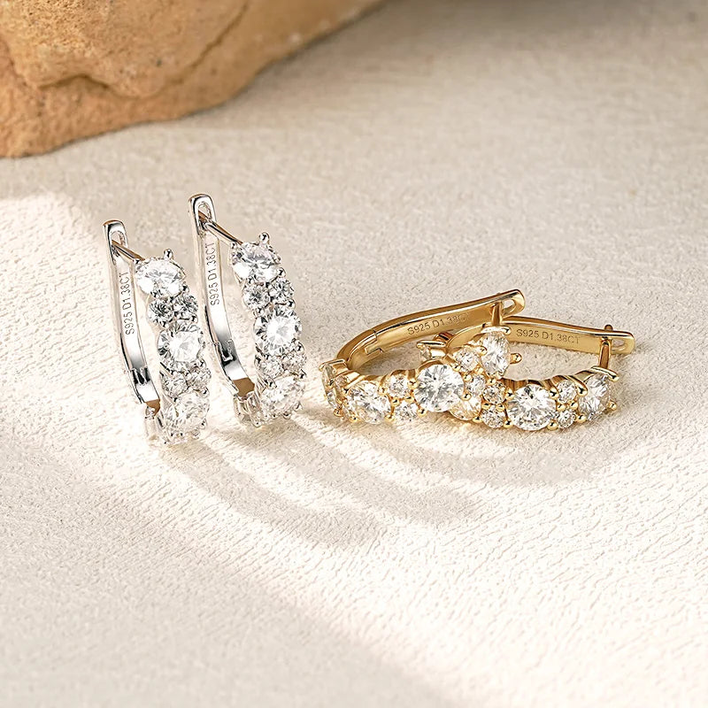 Boucles d'oreilles créoles en forme de U certifiées RAPRGOLD GRA pour femmes