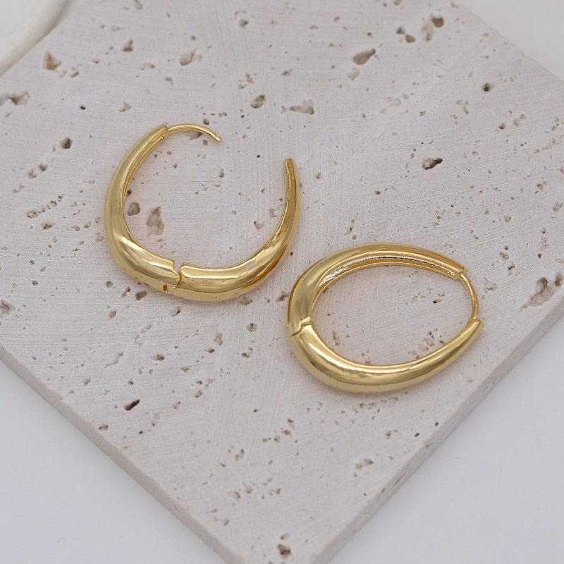 Boucles d'oreilles en or véritable plaqué or 14K, accessoires pour le travail quotidien des femmes