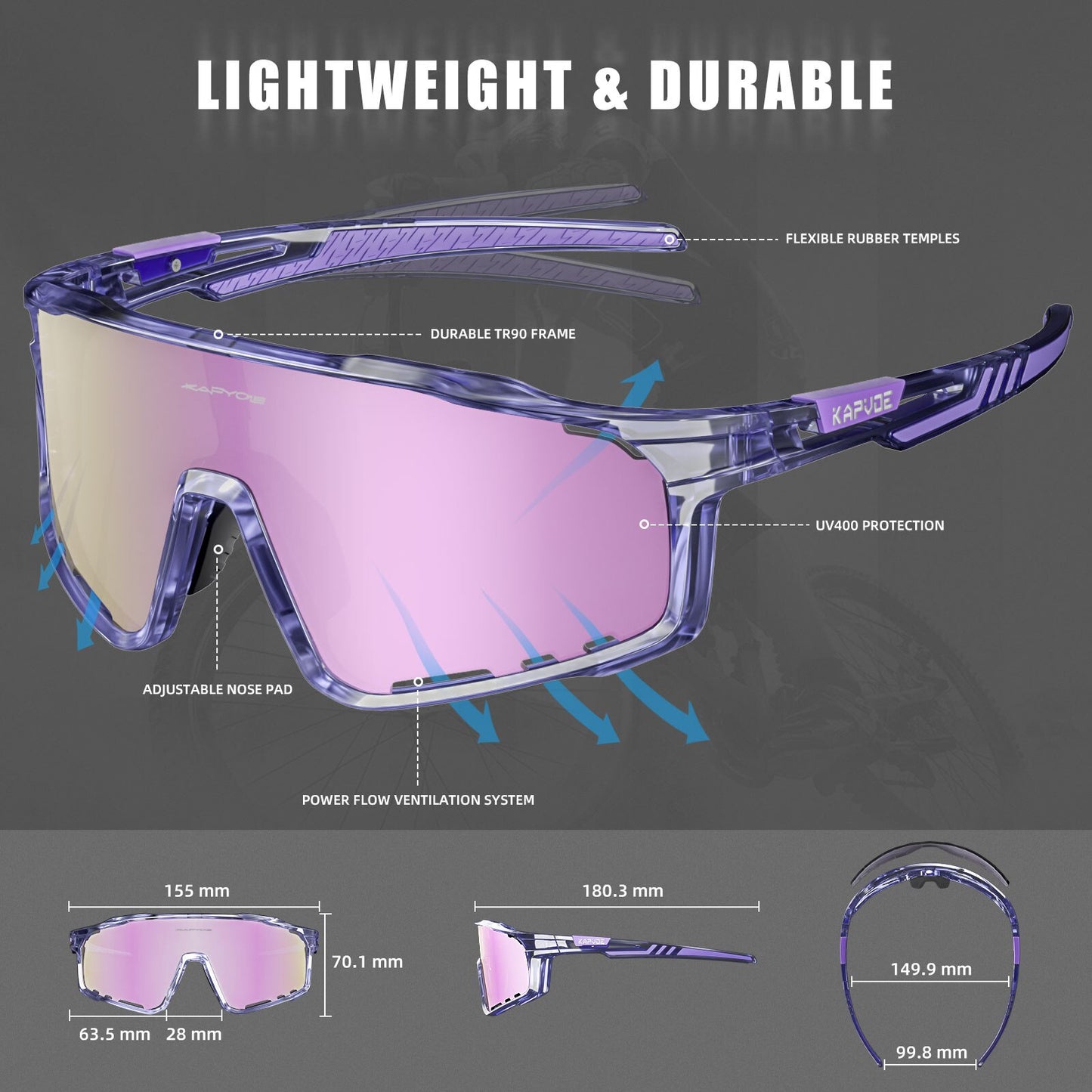 Lunettes de soleil de cyclisme polarisées pour hommes et femmes, lunettes de vélo VTT, lunettes de pêche en plein air, lunettes de vélo de route, UV400