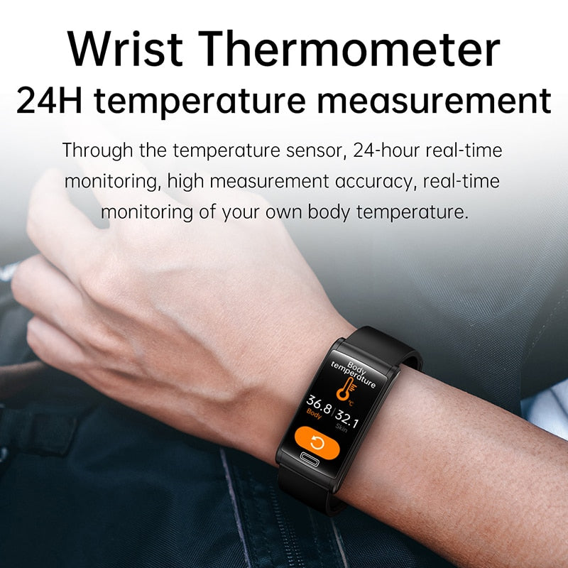 Bracelet connecté ECG + PPG pour hommes, montre intelligente de sport, capteur d'activité physique avec mesure du taux de sucre dans le sang, sans douleur et Non invasif, étanche IP68