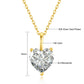 Collier en Moissanite en forme de cœur en or véritable 14K, pendentif classique pour femmes
