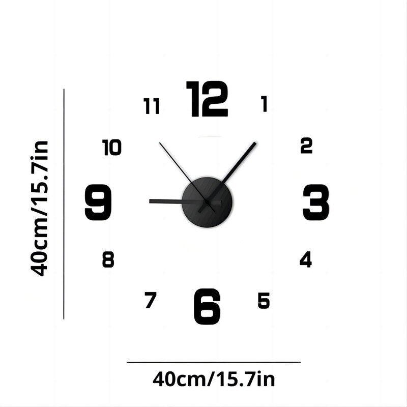 Horloge murale lumineuse 3D sans cadre, autocollants muraux, horloge silencieuse pour la maison, salon, bureau, décor de chambre à coucher