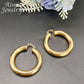 Grandes boucles d'oreilles rondes en plaqué or