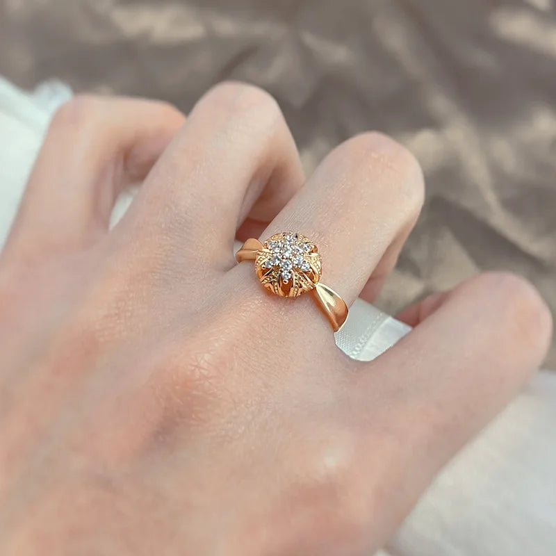 Bague en or véritable 18 carats avec diamants pour femmes - pierres précieuses