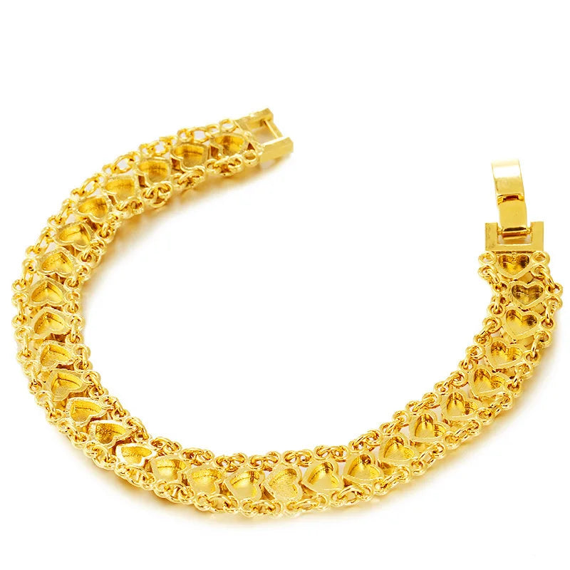 Bracelet en or 24 carats véritable pour femme