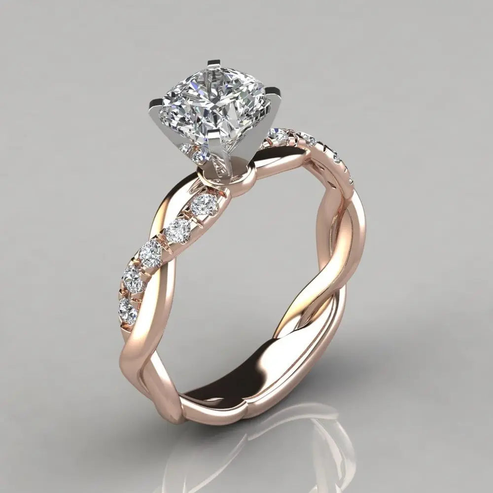 Bagues en diamant pour femmes, or jaune 14K