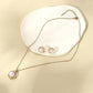 Ensemble de collier de perles plaqué or pour femme, goujon de boucle d'oreille, pendentif en pierre de cristal