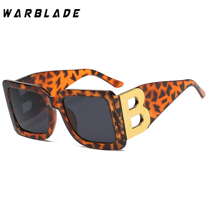 WarBLade-Lunettes de soleil rectangulaires rétro pour hommes et femmes, lunettes de soleil carrées, la lettre B, la mode, la tendance de luxe, 2022
