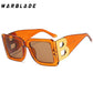 WarBLade-Lunettes de soleil rectangulaires rétro pour hommes et femmes, lunettes de soleil carrées, la lettre B, la mode, la tendance de luxe, 2022