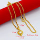 Collier en or véritable 24k en Zircon, pendentif en forme de cœur, chaîne à ondulation d'eau