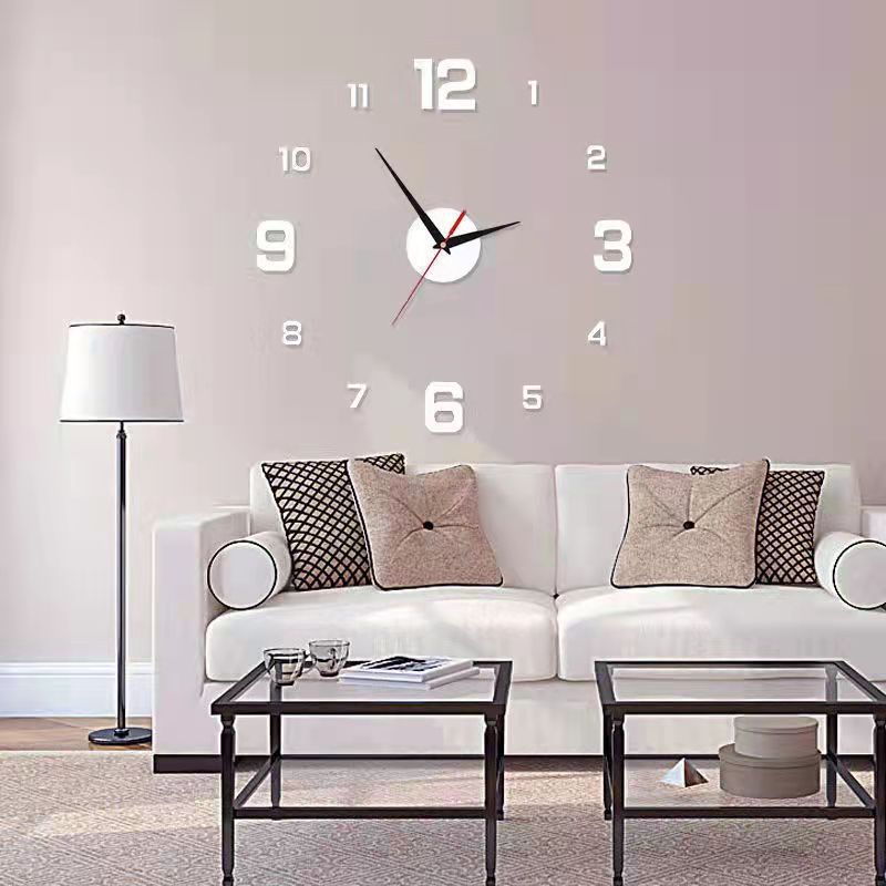Horloge murale lumineuse 3D sans cadre, autocollants muraux, horloge silencieuse pour la maison, salon, bureau, décor de chambre à coucher