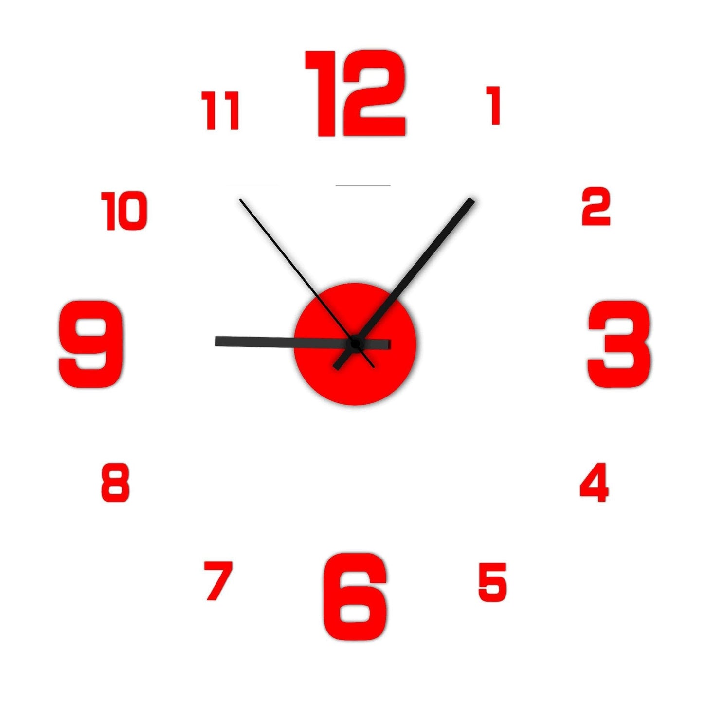 Horloge murale lumineuse 3D sans cadre, autocollants muraux, horloge silencieuse pour la maison, salon, bureau, décor de chambre à coucher