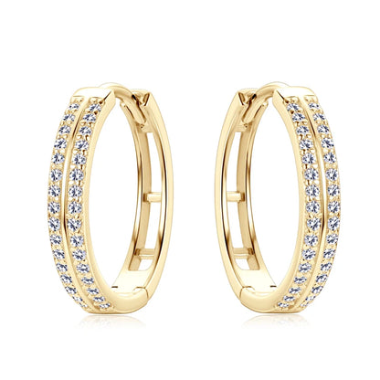 Boucles d'oreilles créoles RAPRGOLD GRA certifiées en moissanite pour femmes en argent sterling