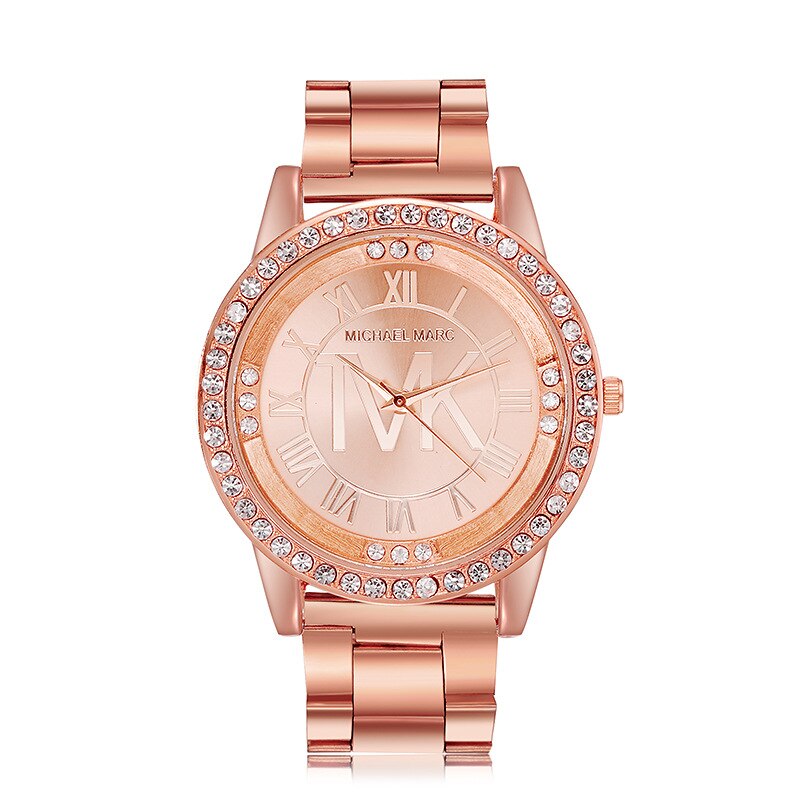 TVK – Montre-Bracelet de luxe pour femmes, en acier inoxydable doré et diamant, à Quartz
