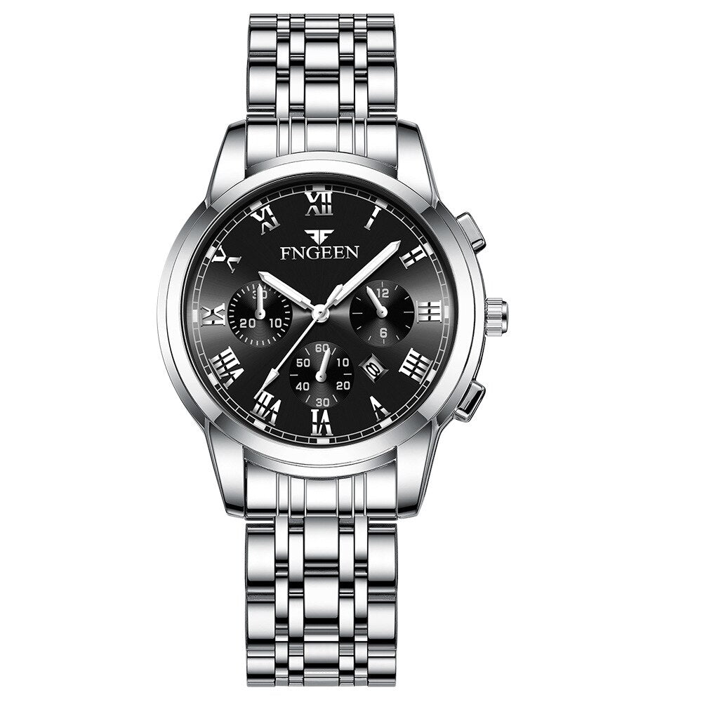 Montre de Luxe en Acier Inoxydable pour Homme et Femme, à Quartz