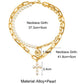 Delysia – collier pull Vintage pour femmes, incrusté de perles artificielles, pendentif croisé, sceau d'originalité