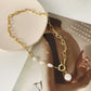 Collier ras du cou en perle pour femme, pendentif forme de monnaie